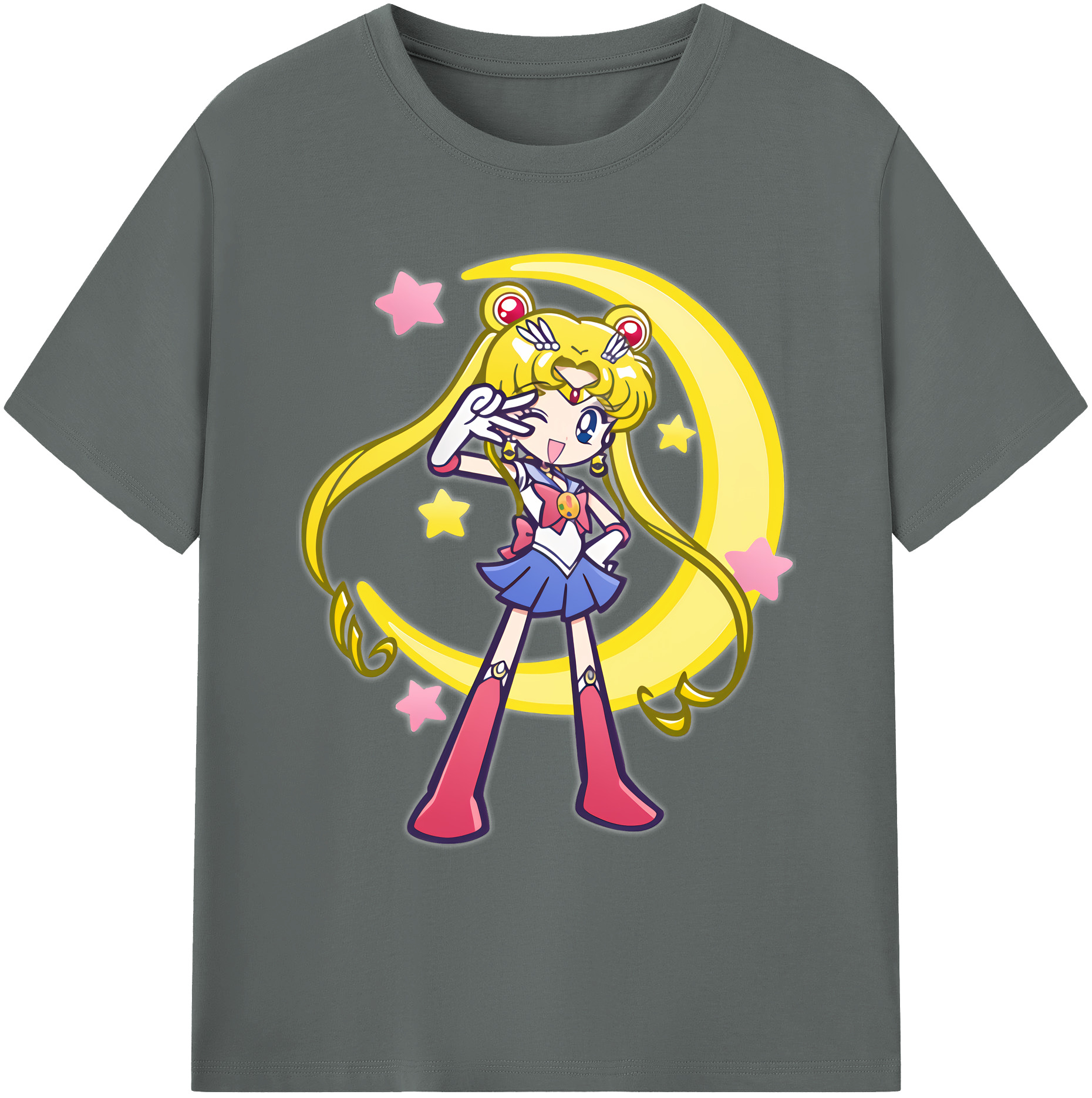 （画像用） 美少女戦士セーラームーン 月野 うさぎ つきの うさぎ Sailor Moon Tsukino Usagi 綿100％ メンズ半袖Tシャツ｜肌触りやわらか＆通気性